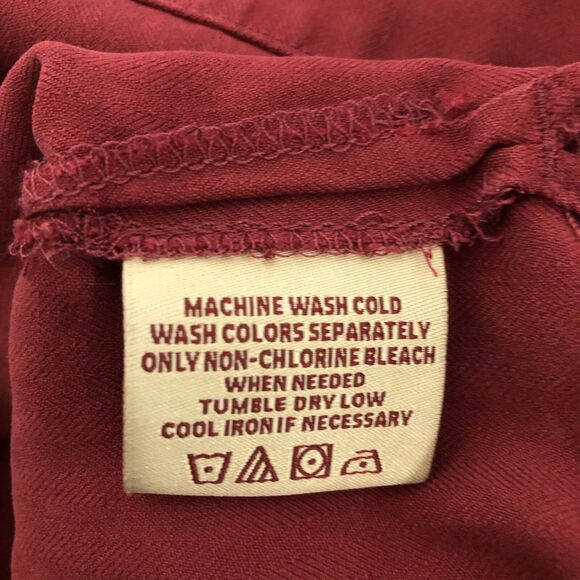 Seven Palm Button Shirt Mens L Red Silk Hawaiian cut Short sleeve - Picture 7 of 8